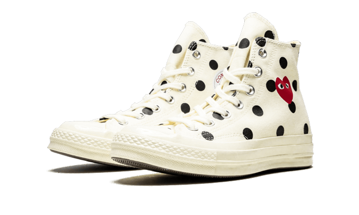 Converse Chuck Taylor All Star 70 Hi Comme des Garcons PLAY Polka Dot White, White/Black-Red (157251C)