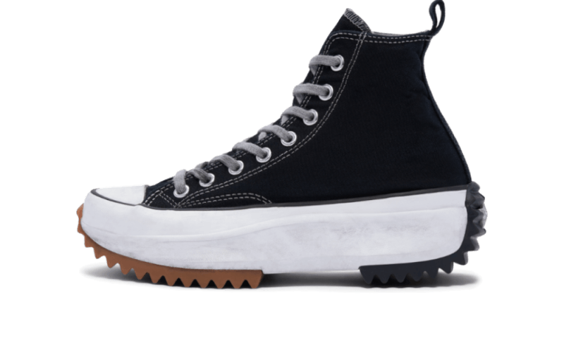 Converse Run Star Hike Hi Black White Gum Distressed