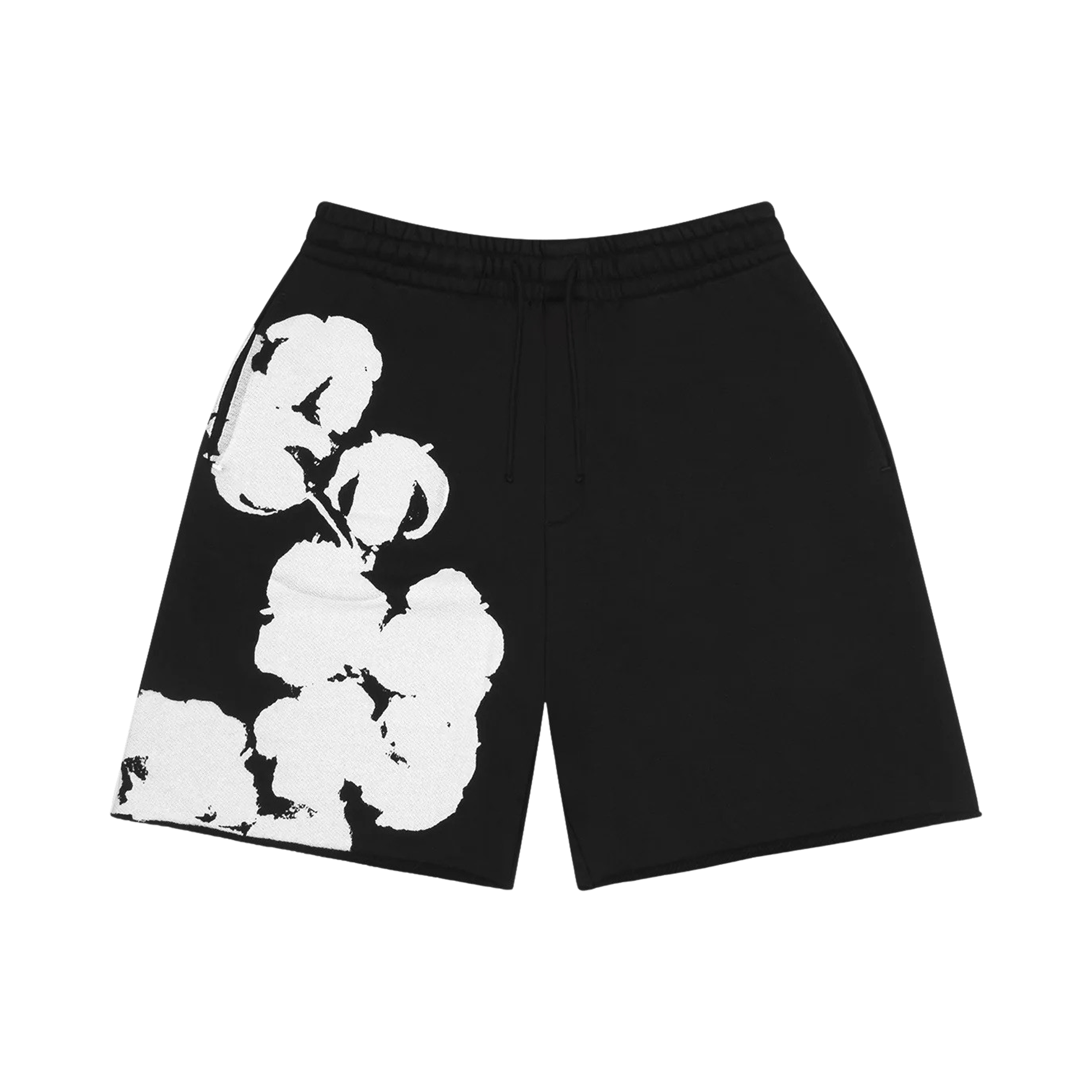 Denim Tears Big Cotton Wreath Sweat Shorts Black, Black (denim-tears-big-cotton-wreath-sweat-shorts-black)