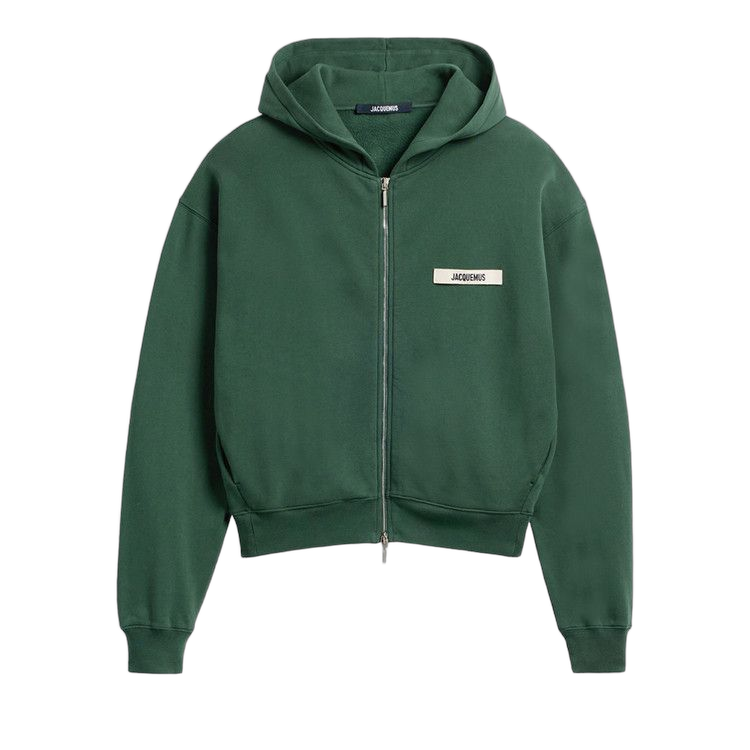 Jacquemus Le Hoodie Zip Gros Grain Dark Green