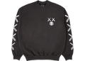 KAWS For Kid Cudi Moon Man Back Print Crewneck Sweatshirt Vintage Black