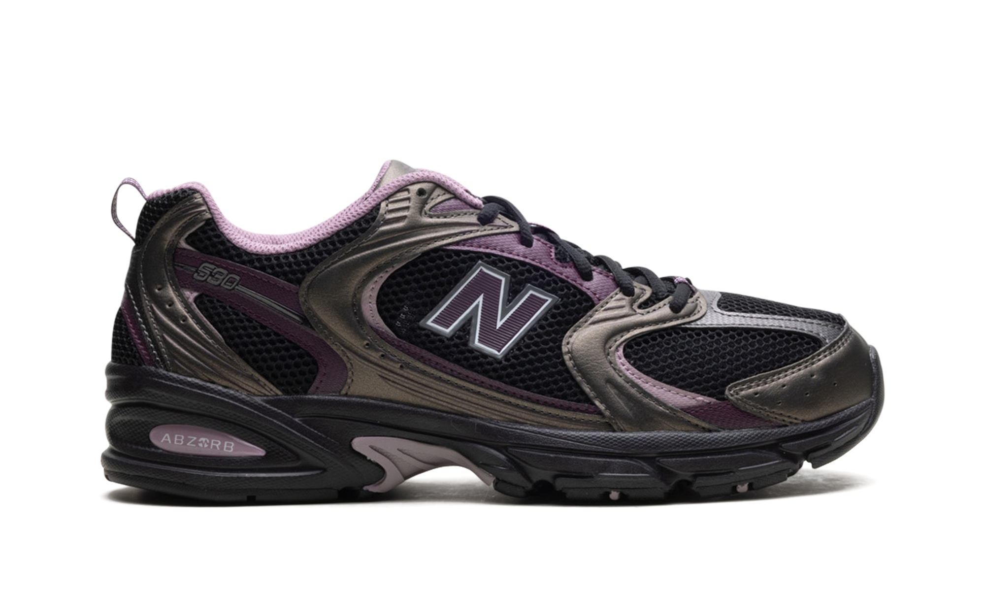New Balance 530 Black Metallic Plum Brown