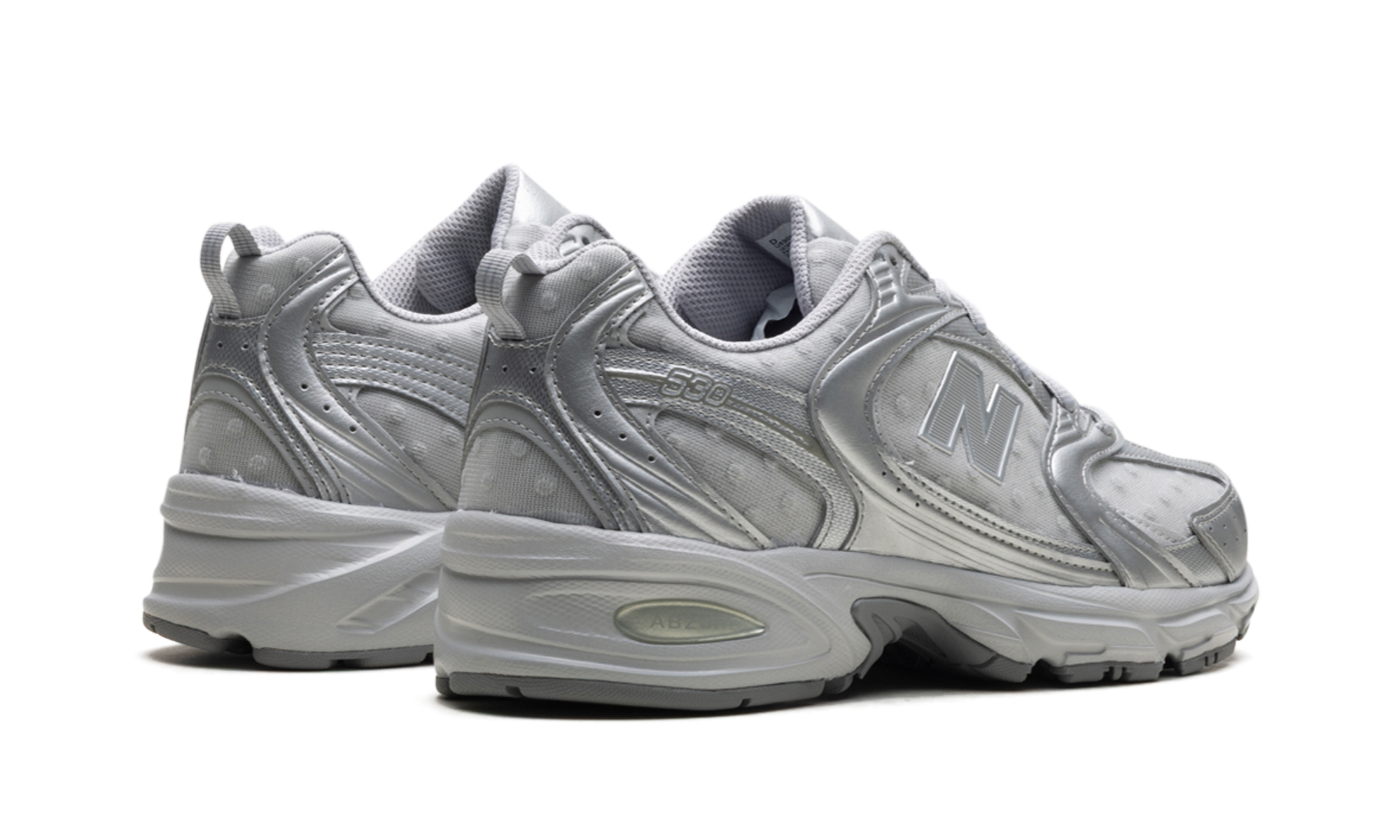 New Balance 530 Silver Metallic Raincloud Polka Dots