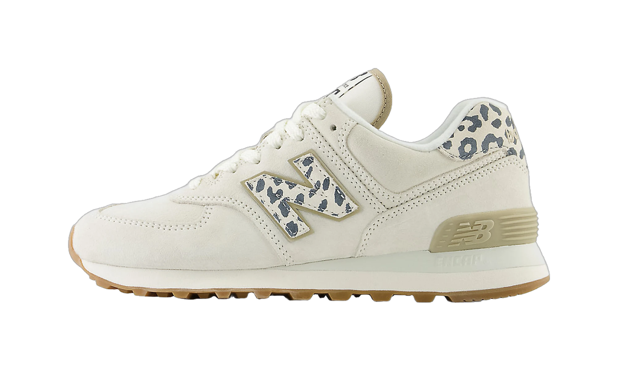 New Balance 574 Sea Salt Leopard Gum
