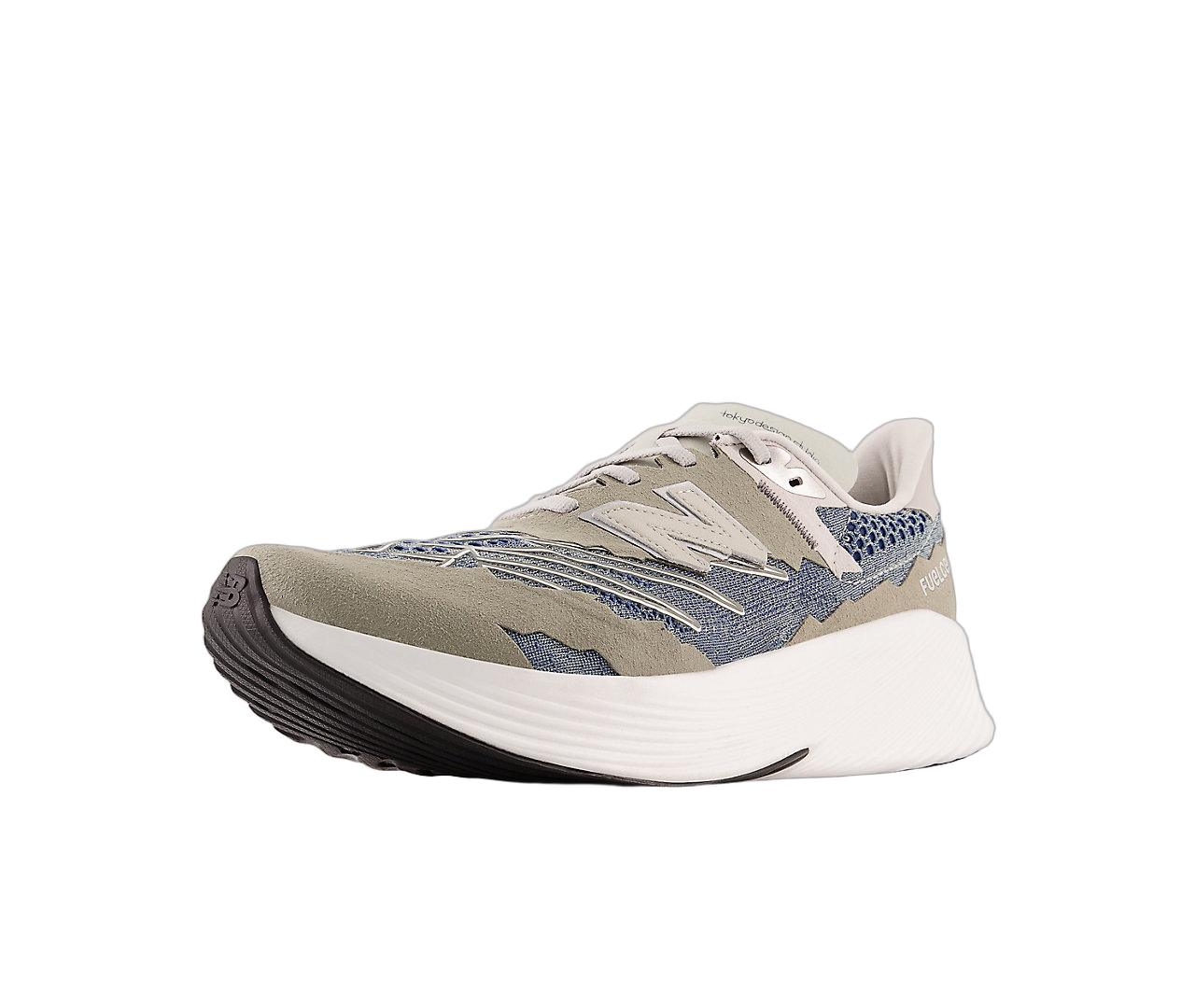 New Balance FuelCell RC Elite v2 Tokyo Design Studio Grey Vetiver, Blue/Vetiver/Light Grey (MSRCELTO)