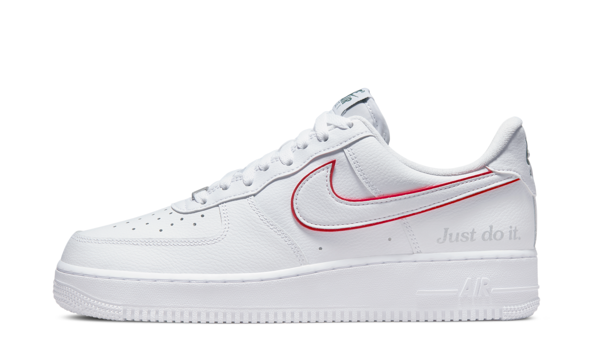 Nike Air Force 1 Low Just Do It White Noble Green Metallic Silver University Red