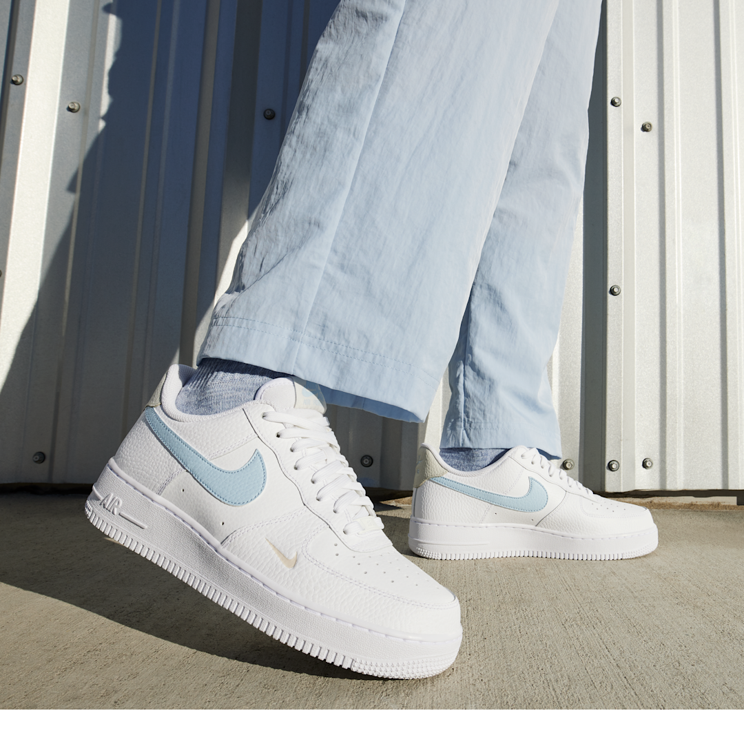 Nike Air Force 1 Low White Light Armory Blue Mini Swoosh - Sneak