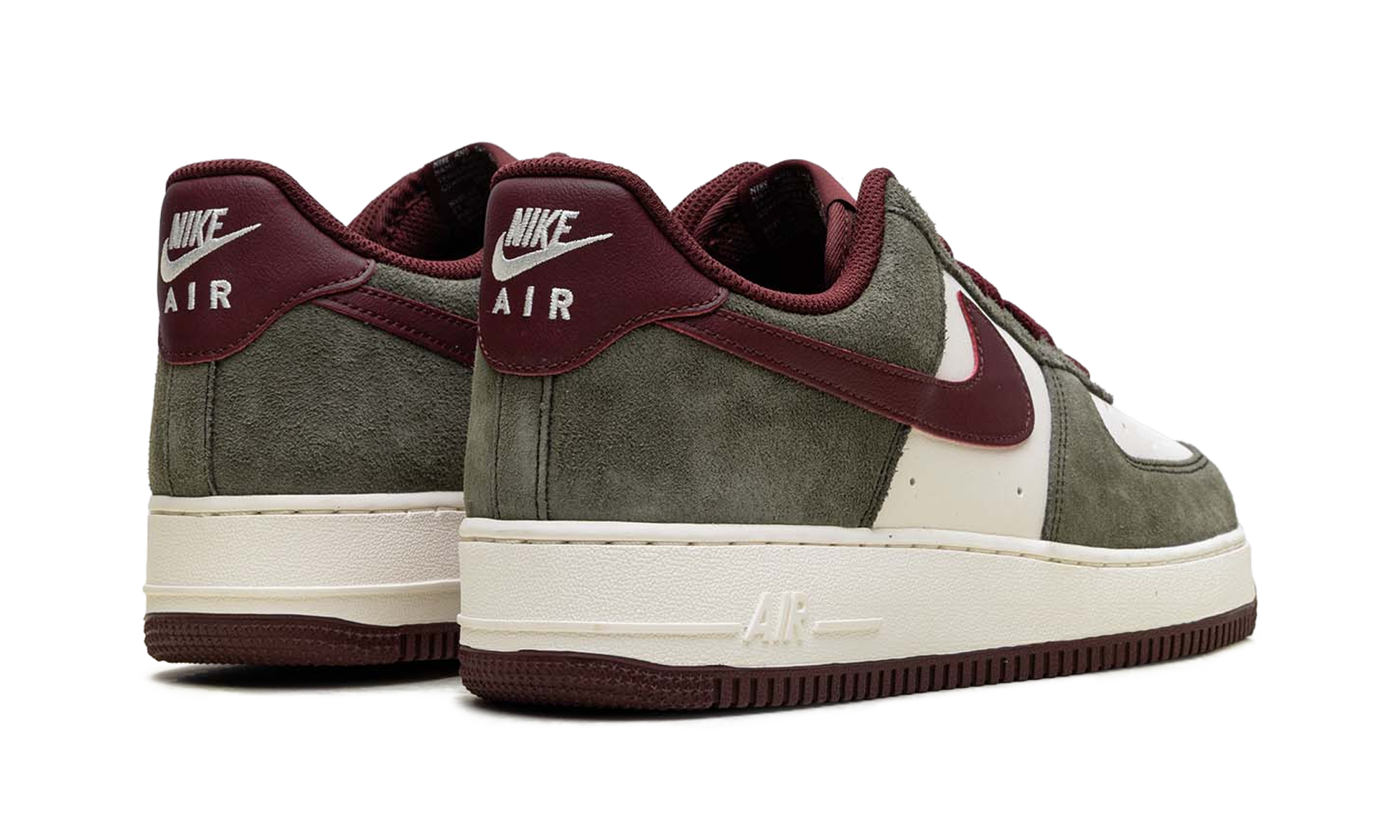 Nike Air Force 1 Low '07 LV8 Cargo Khaki Pale Ivory Dark Team Red