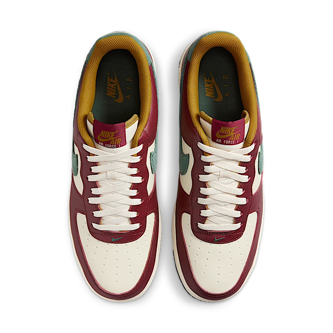 Nike Air Force 1 Low '07 LV8 Dark Team Red Vintage Green, Coconut Milk/Dark Team Red/Bronzine/Vintage Green (HQ3612-113)