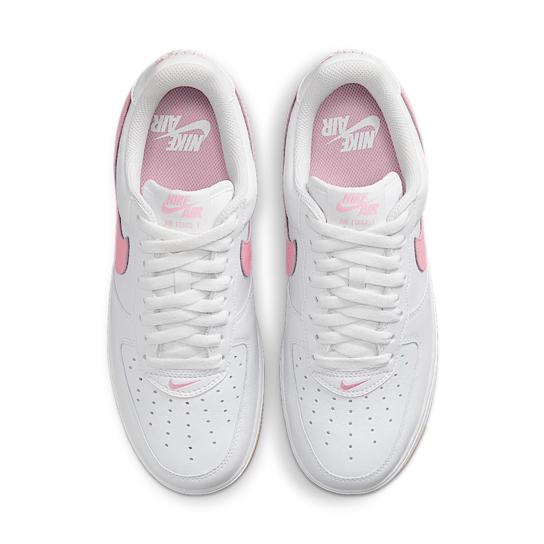 Nike Air Force 1 Low '07 Retro Color of the Month Pink Gum, White/Pink-Gum Yellow-Metallic Gold (DM0576-101)