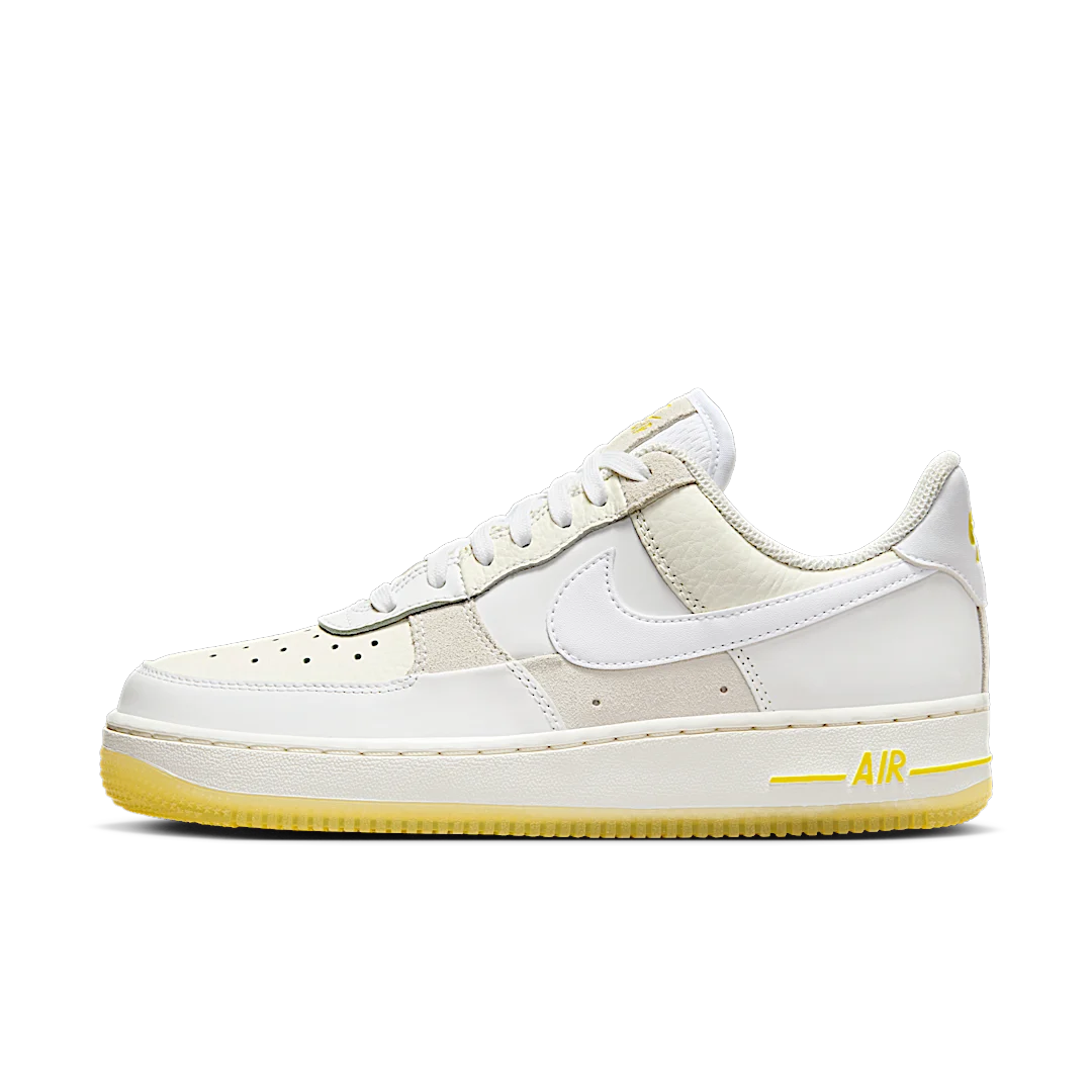 Nike Air Force 1 Low '07 UV Reactive Patchwork White Multicolor Yellow, Summit White/White-Opti Yellow-Sail (FQ0709-100)