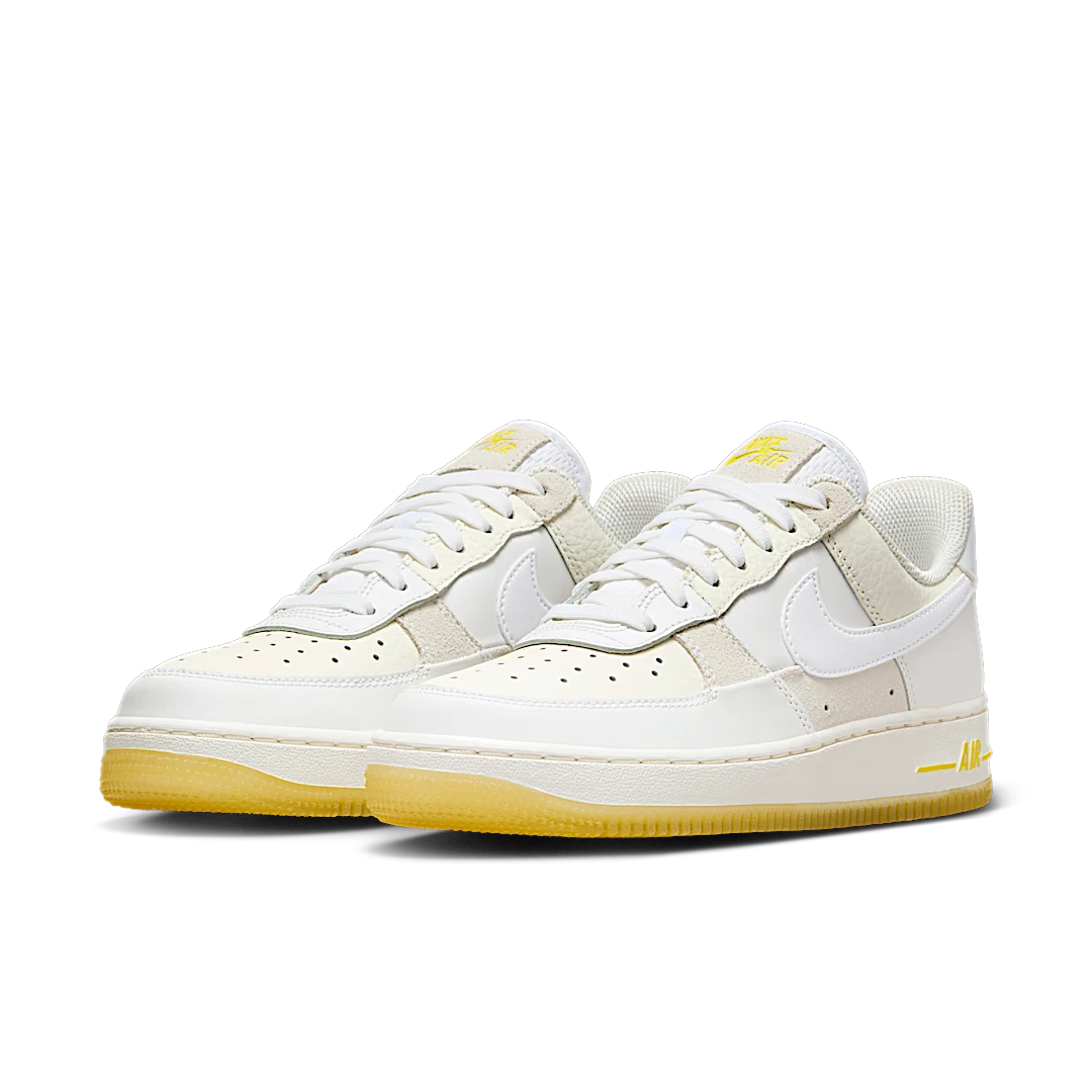 Nike Air Force 1 Low '07 UV Reactive Patchwork White Multicolor Yellow, Summit White/White-Opti Yellow-Sail (FQ0709-100)