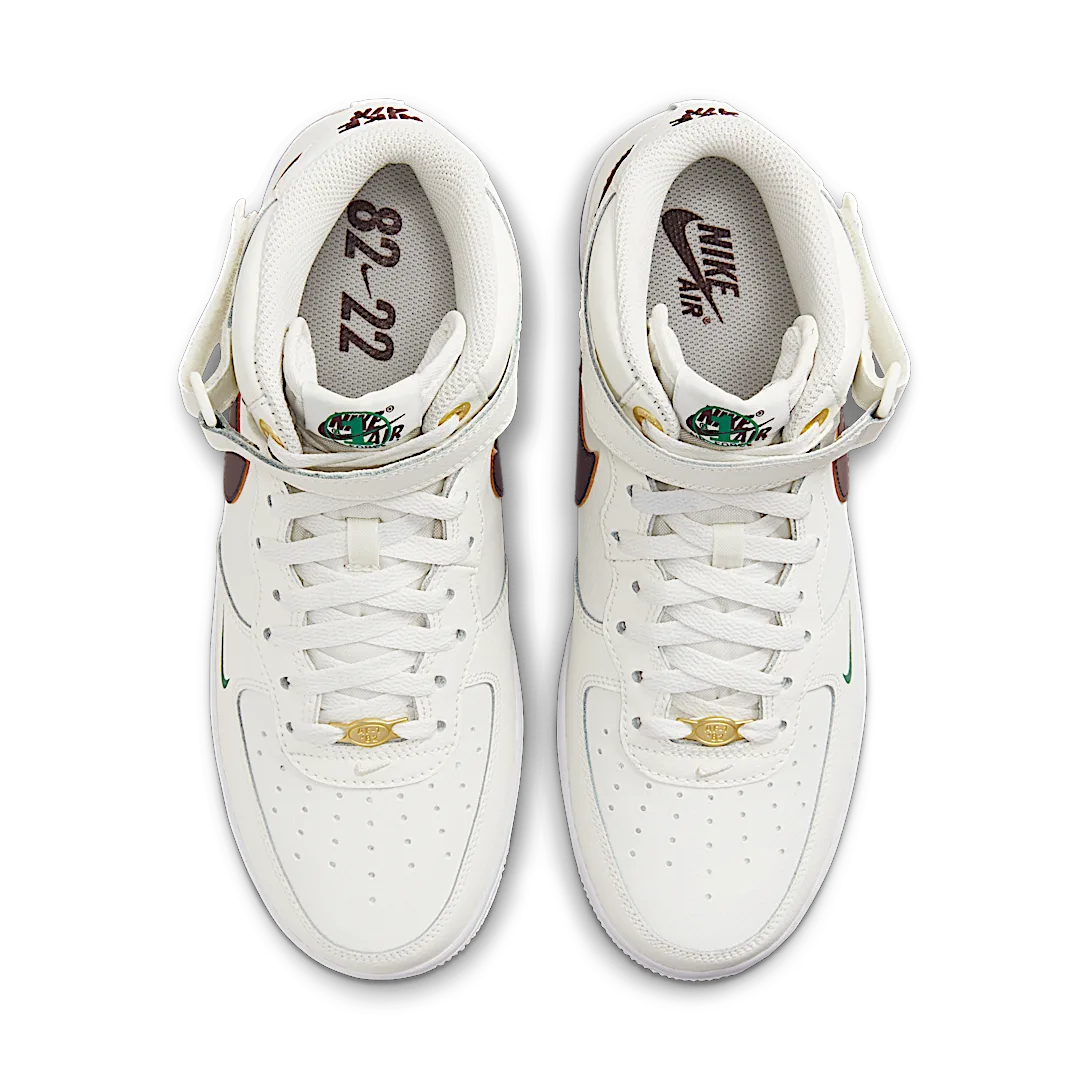 Nike Air Force 1 Mid '07 LV8 40th Anniversary Sail Brown Basalt, Sail/Malachite/White/Brown Basalt (DR9513-100)