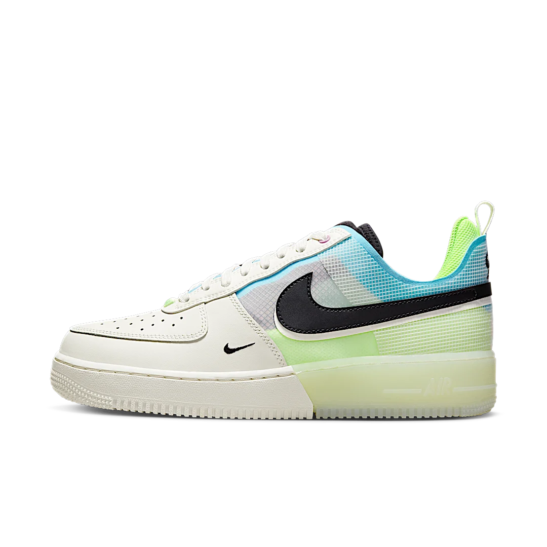 Nike Air Force 1 React Sail Barely Volt, Sail/Barely Volt/Ghost Green/Black (DM0573-101)
