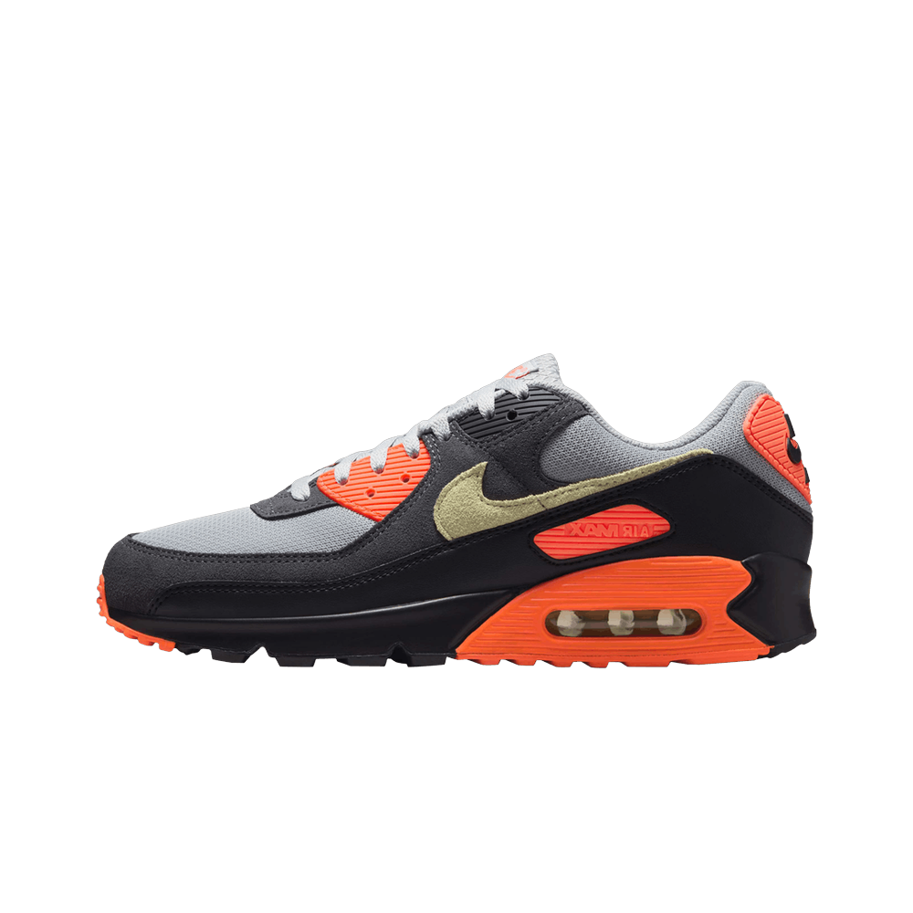 Nike Air Max 90 Light Smoke Grey Hyper Crimson Limelight, Light Smoke Grey/Hyper Crimson/Black/Limelight (DM0029-018)