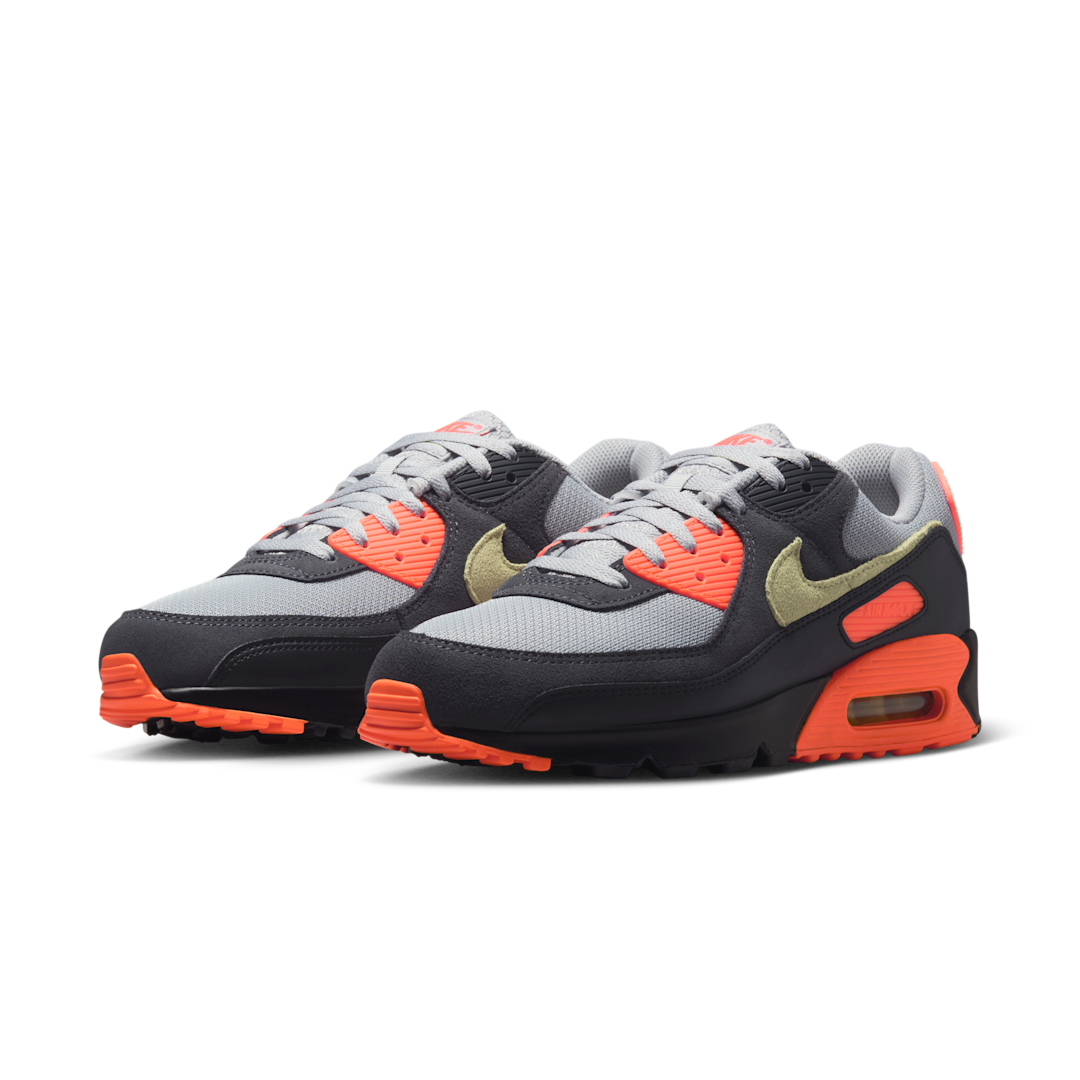 Nike Air Max 90 Light Smoke Grey Hyper Crimson Limelight - Sneak
