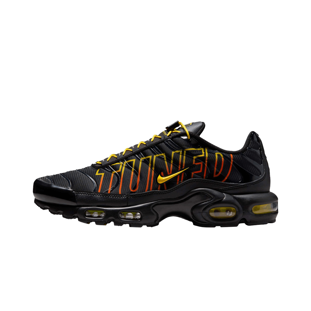 Nike Air Max Plus Tuned Air Sunrise, Black/Safety Orange/Lightning (IH4459-010)