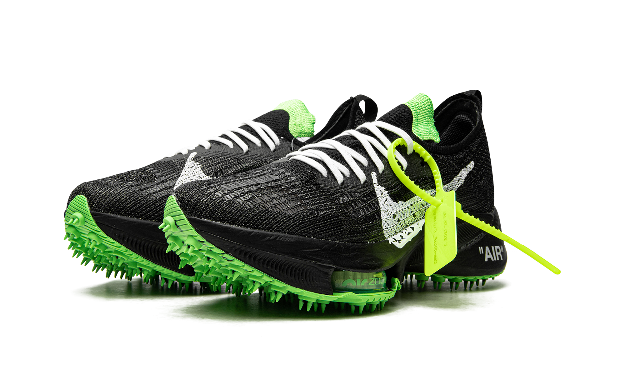 Nike Air Zoom Tempo Next% Flyknit Off-White Black Scream Green