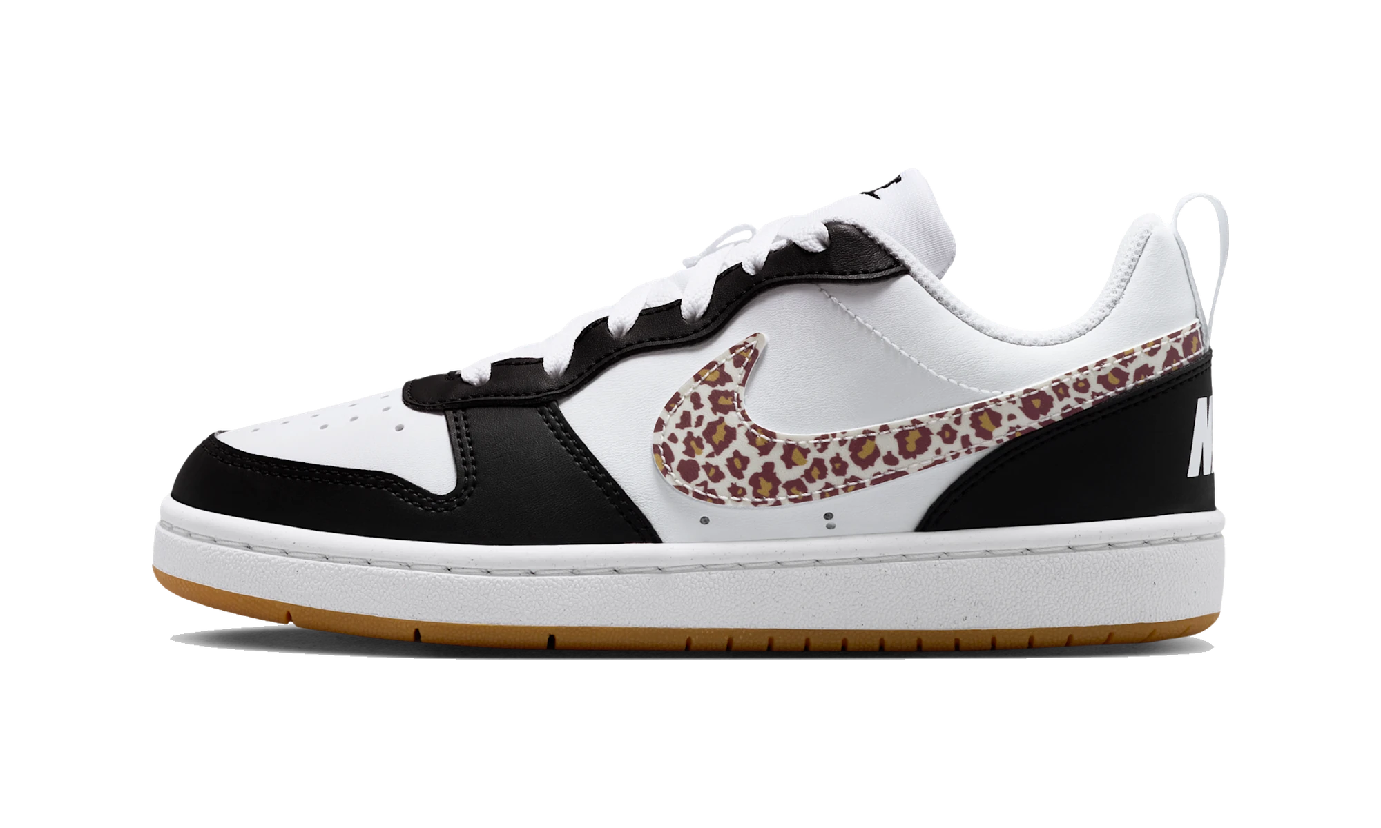 Nike Court Borough Low Black White Leopard Swoosh