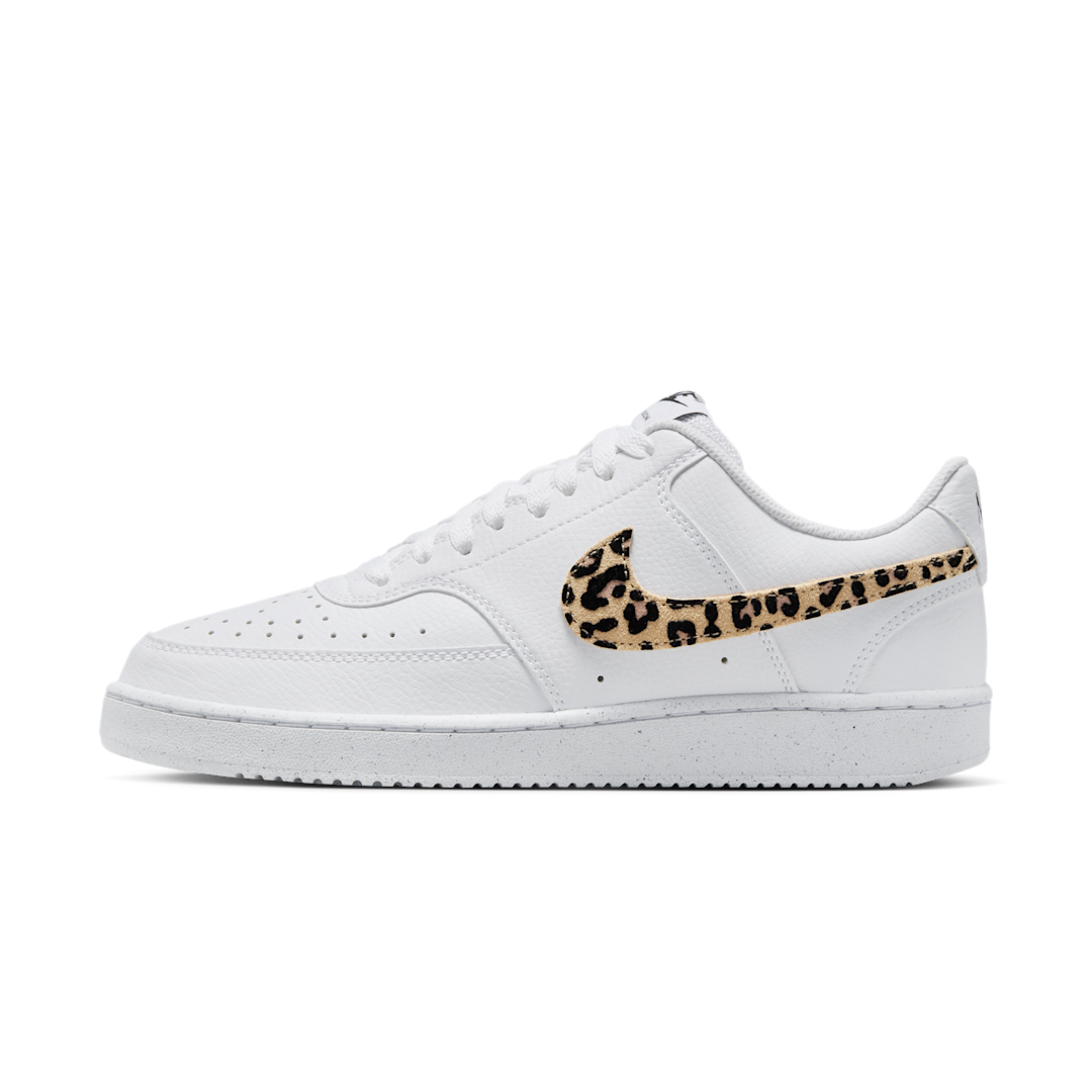 Nike Court Vision Low SE White Leopard Swoosh, White/Black/Multi-Color (IM7646-100)