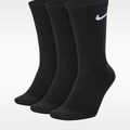 Nike Everyday Lightweight Training Crew Socks (3 Pairs) Black/White