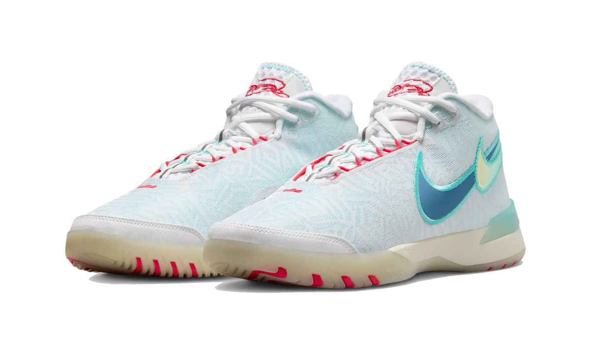 Nike LeBron NXXT Genisus White Aurora Green Siren Red Aegean Storm