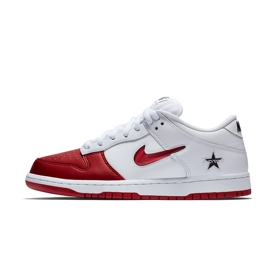 Nike SB Dunk Low Supreme Jewel Swoosh Red