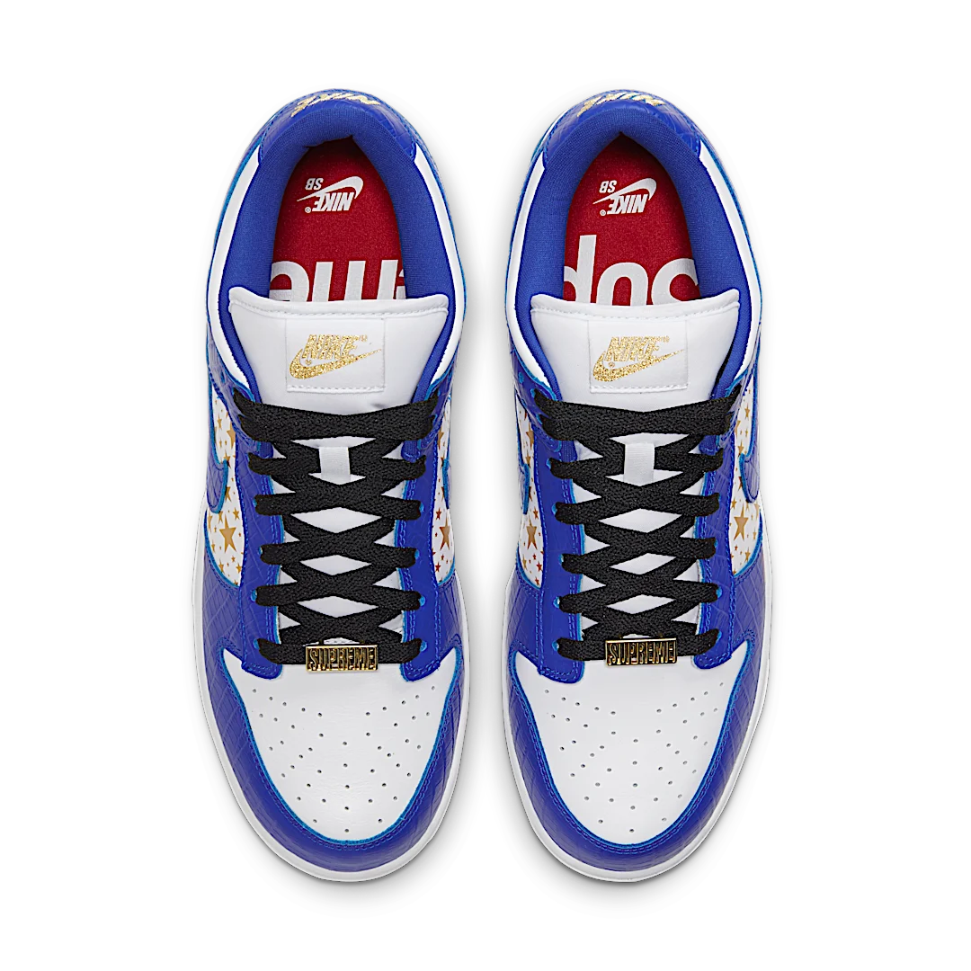 Nike SB Dunk Low Supreme Stars Hyper Royal (2021), Hyper Royal/Metallic Gold-White (DH3228-100)