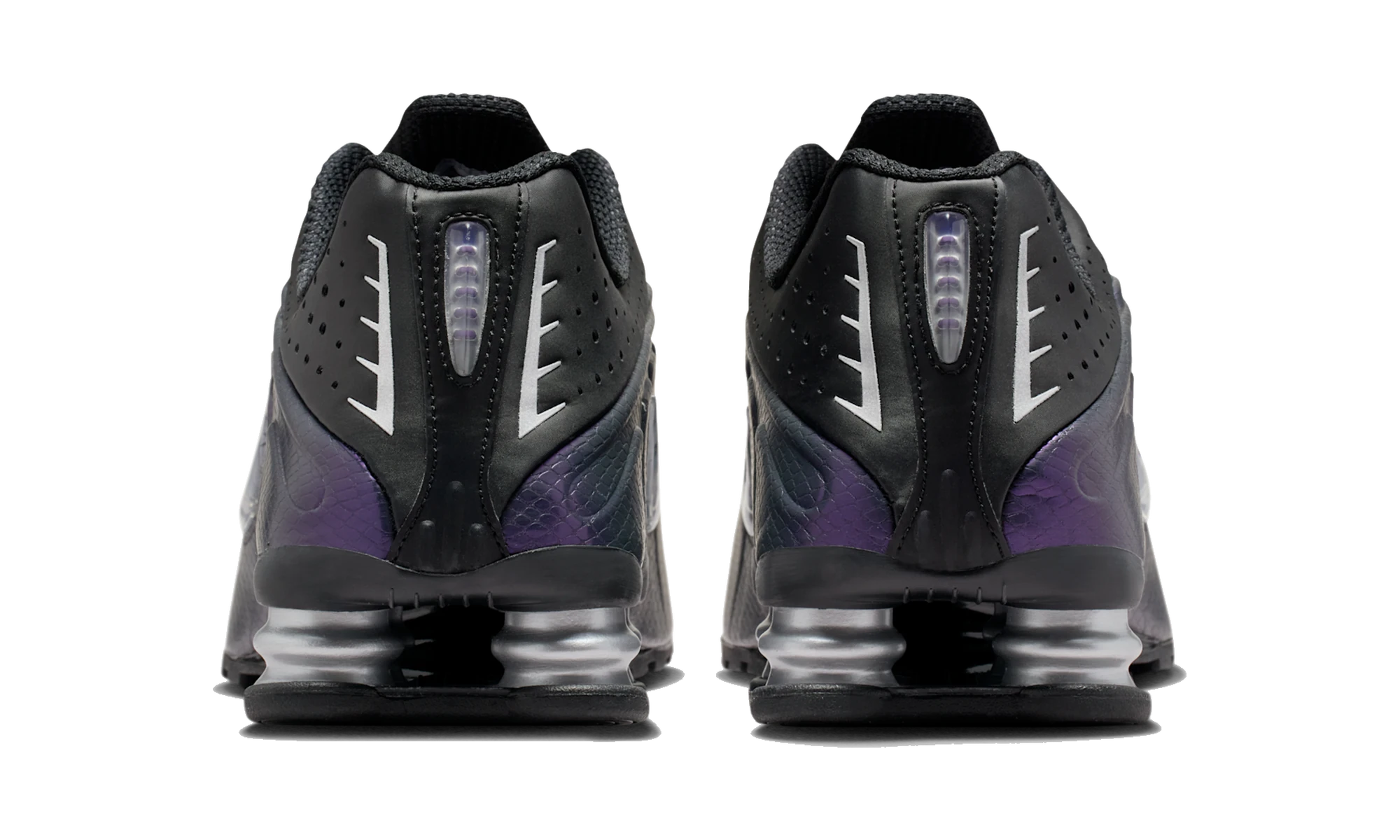 Nike Shox R4 Black Metallic Silver Purple Dynasty