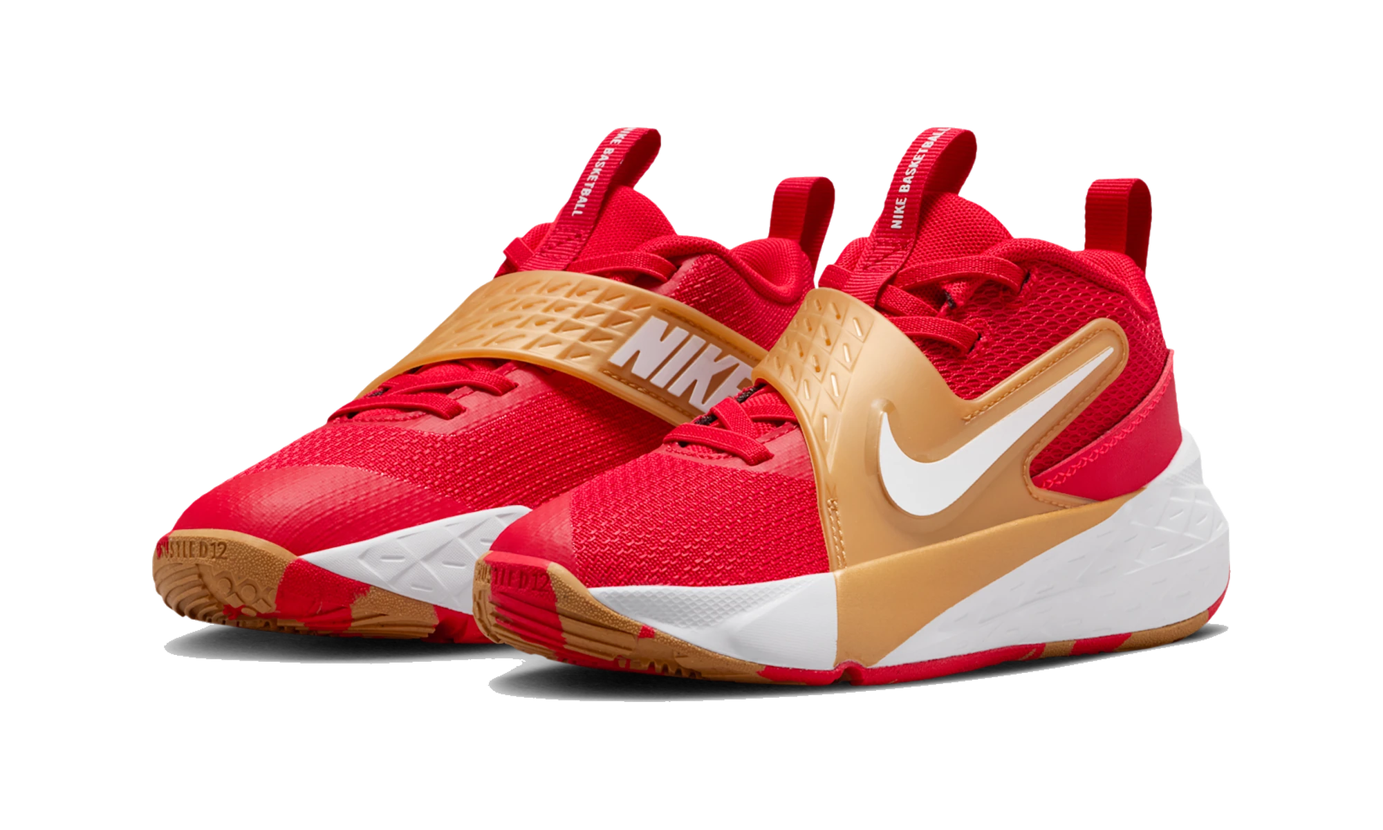 Nike Team Hustle D 12 University Red Metallic Gold (PS)
