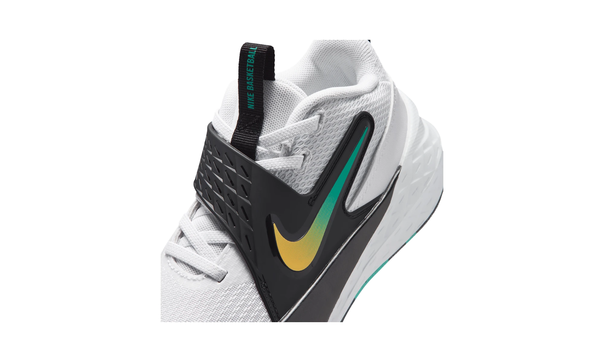 Nike Team Hustle D 12 White Black Emerald Topaz Gold (PS)