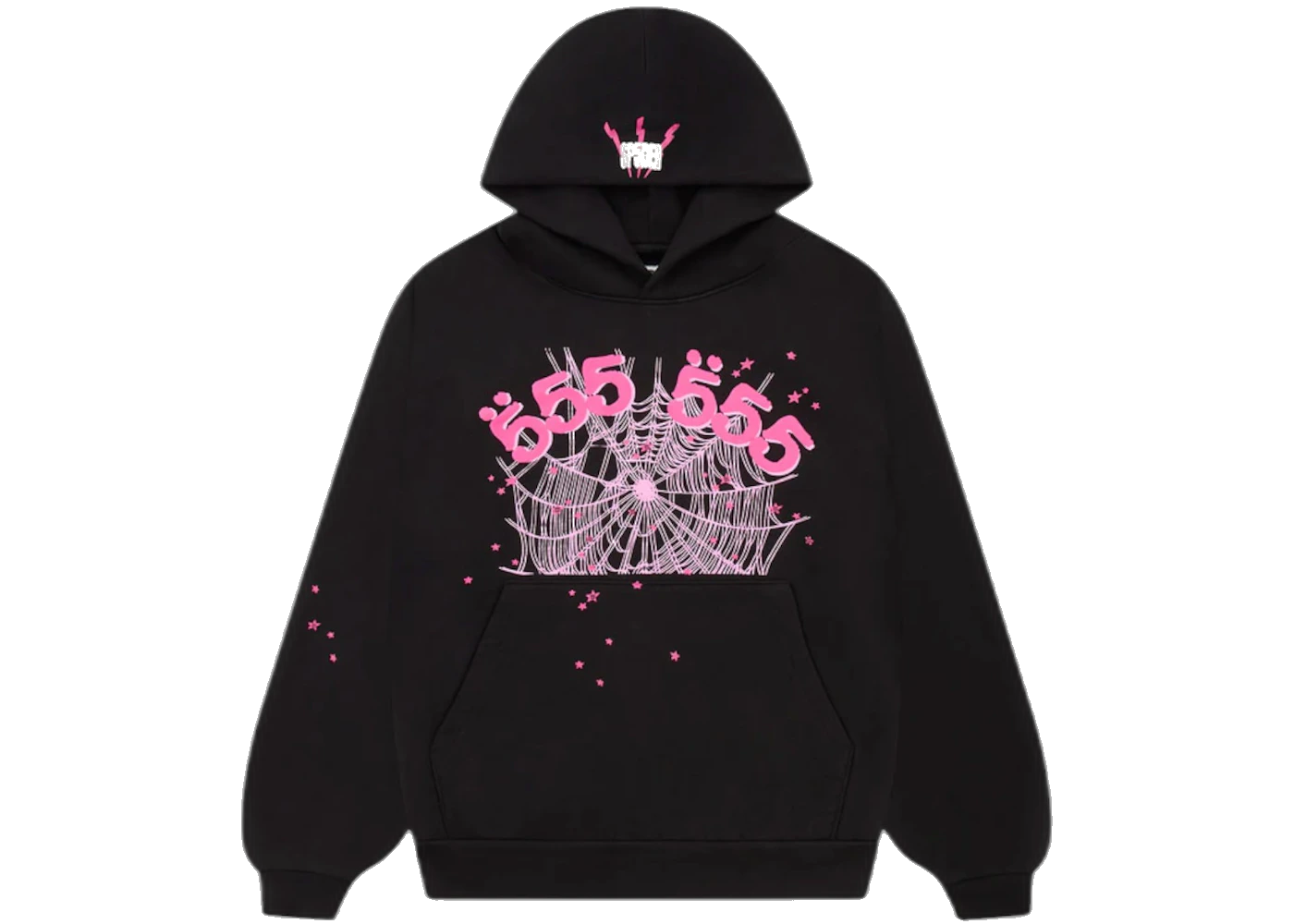 Sp5der Angel Number Hoodie Black, Black (sp5der-angel-number-hoodie-black)