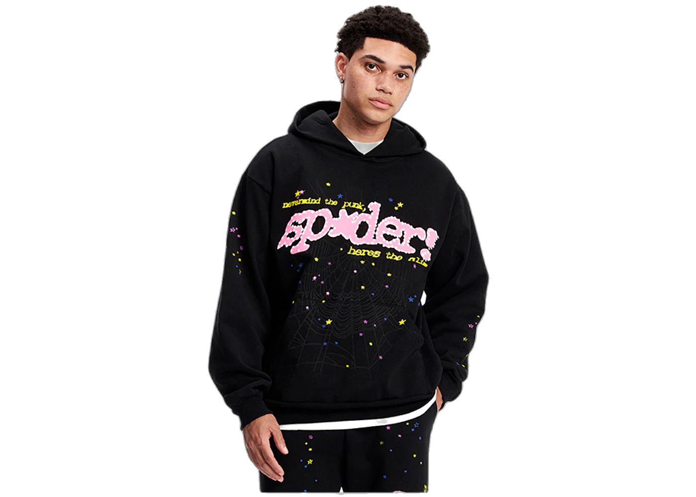 Sp5der P*NK V2 Hoodie Black, Black (sp5der-pnk-v2-hoodie-black)