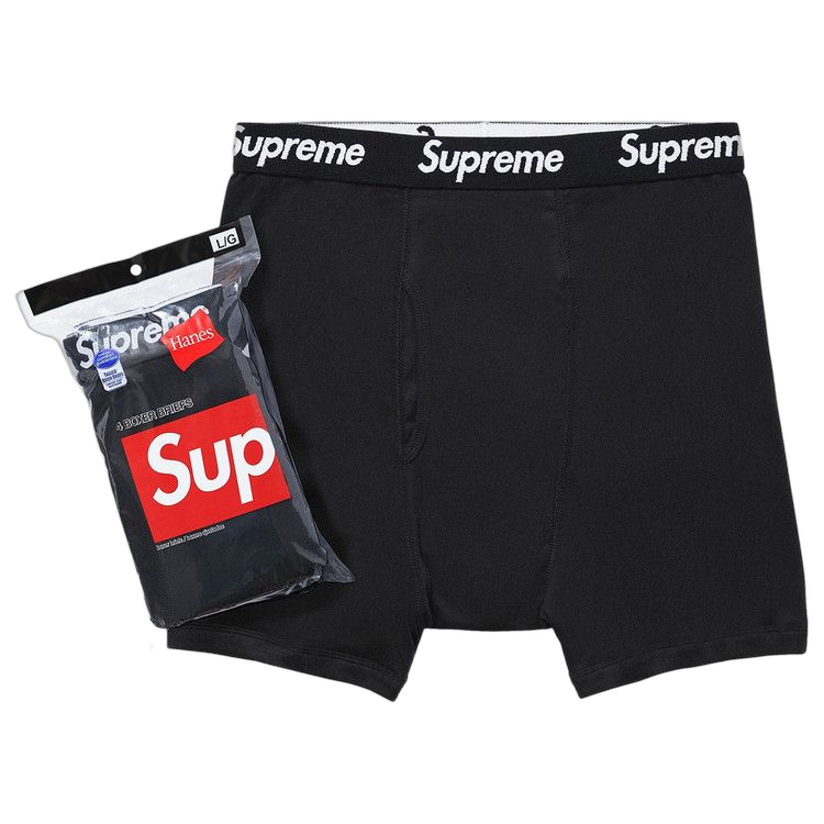 Supreme x Hanes Boxer Briefs (4 Pack) Black