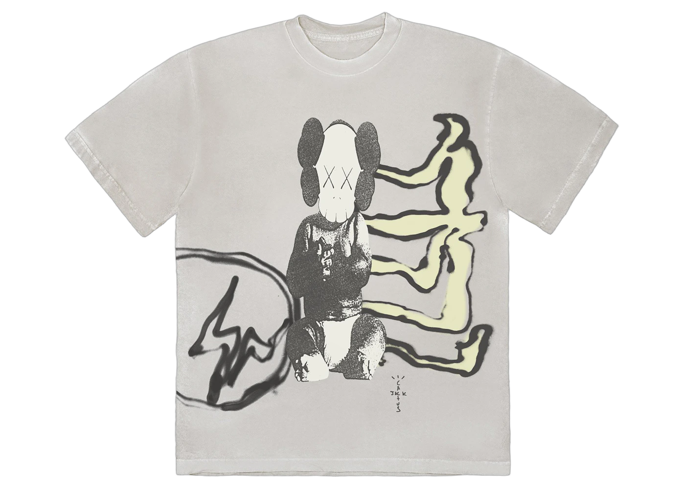 Travis Scott Cactus Jack + Kaws For Fragment Tee Aged Yellow