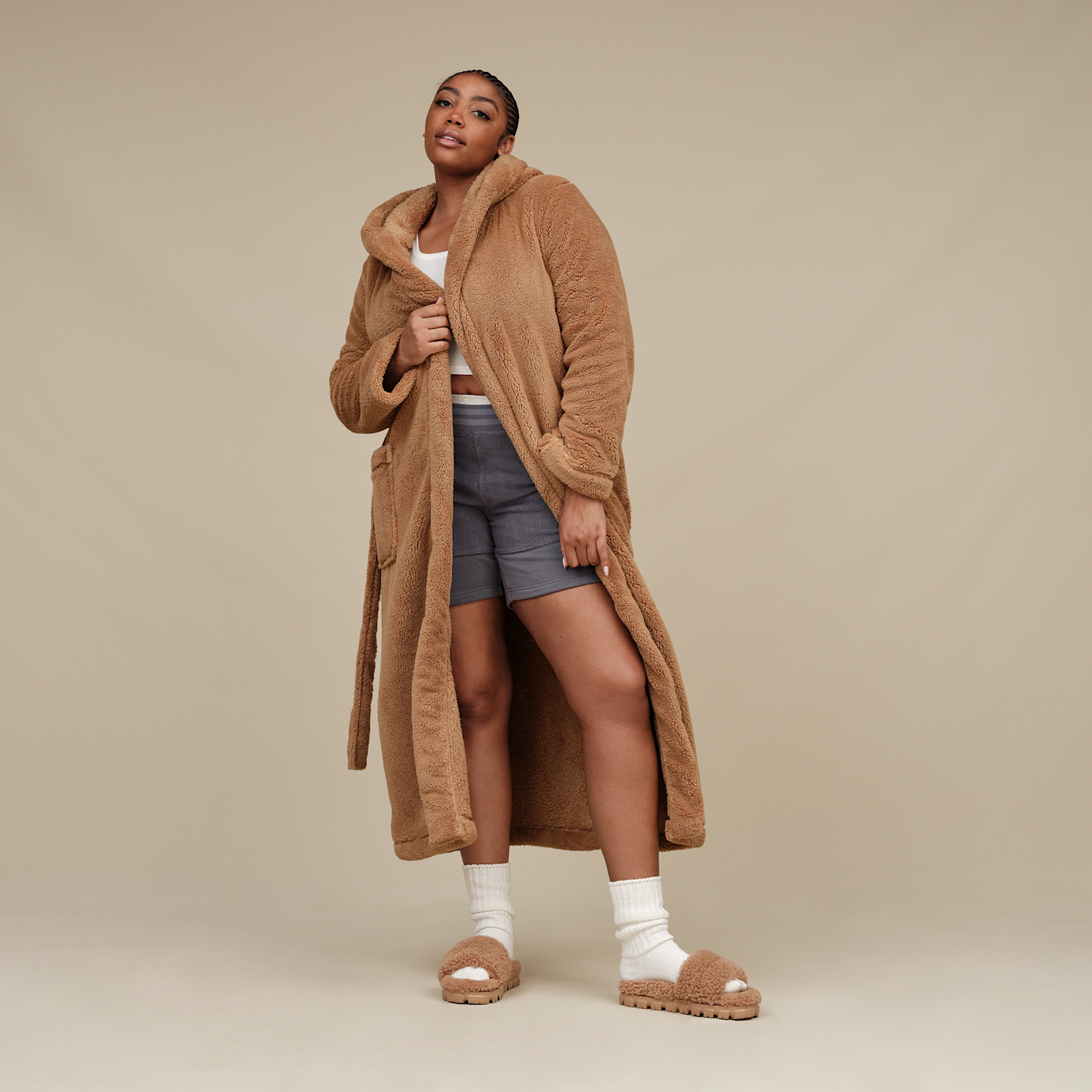 UGG Cozetta Curly Slide Chestnut, Chestnut (1130838-CHE)