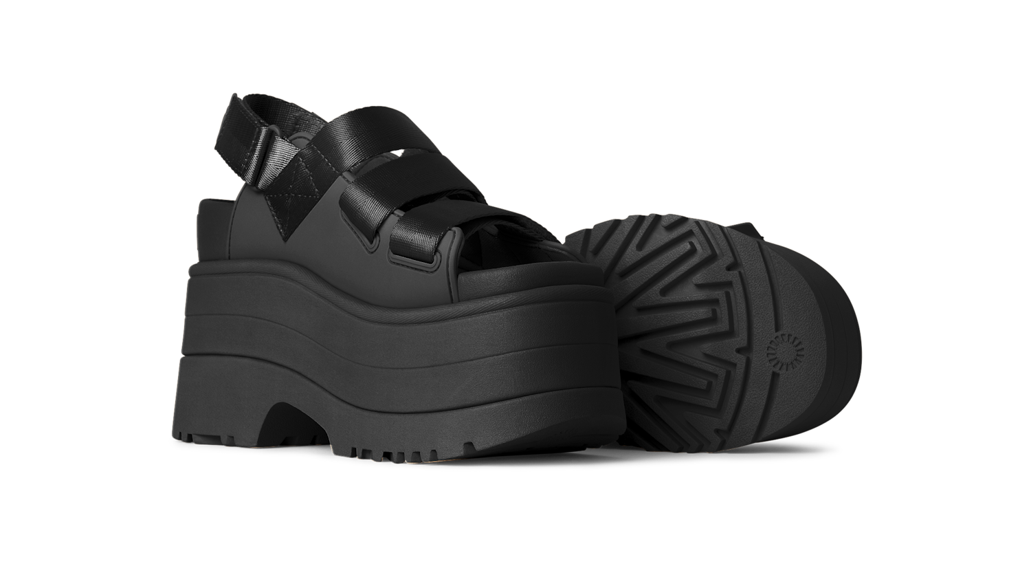 UGG GoldenRise Platform Sandals Black, Black (1167431-BLK)