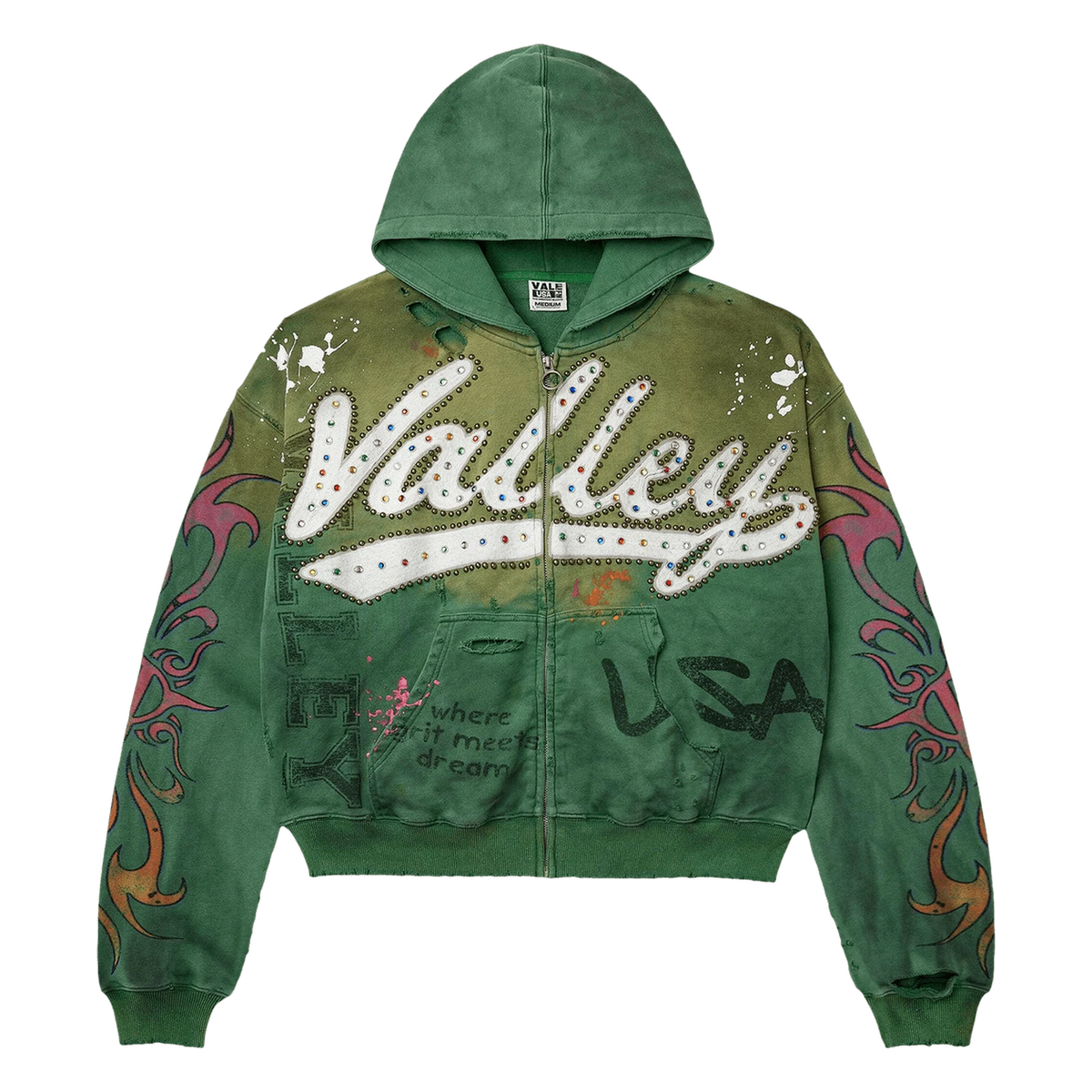 Vale Forever Inferno Zip Up Hoodie Green