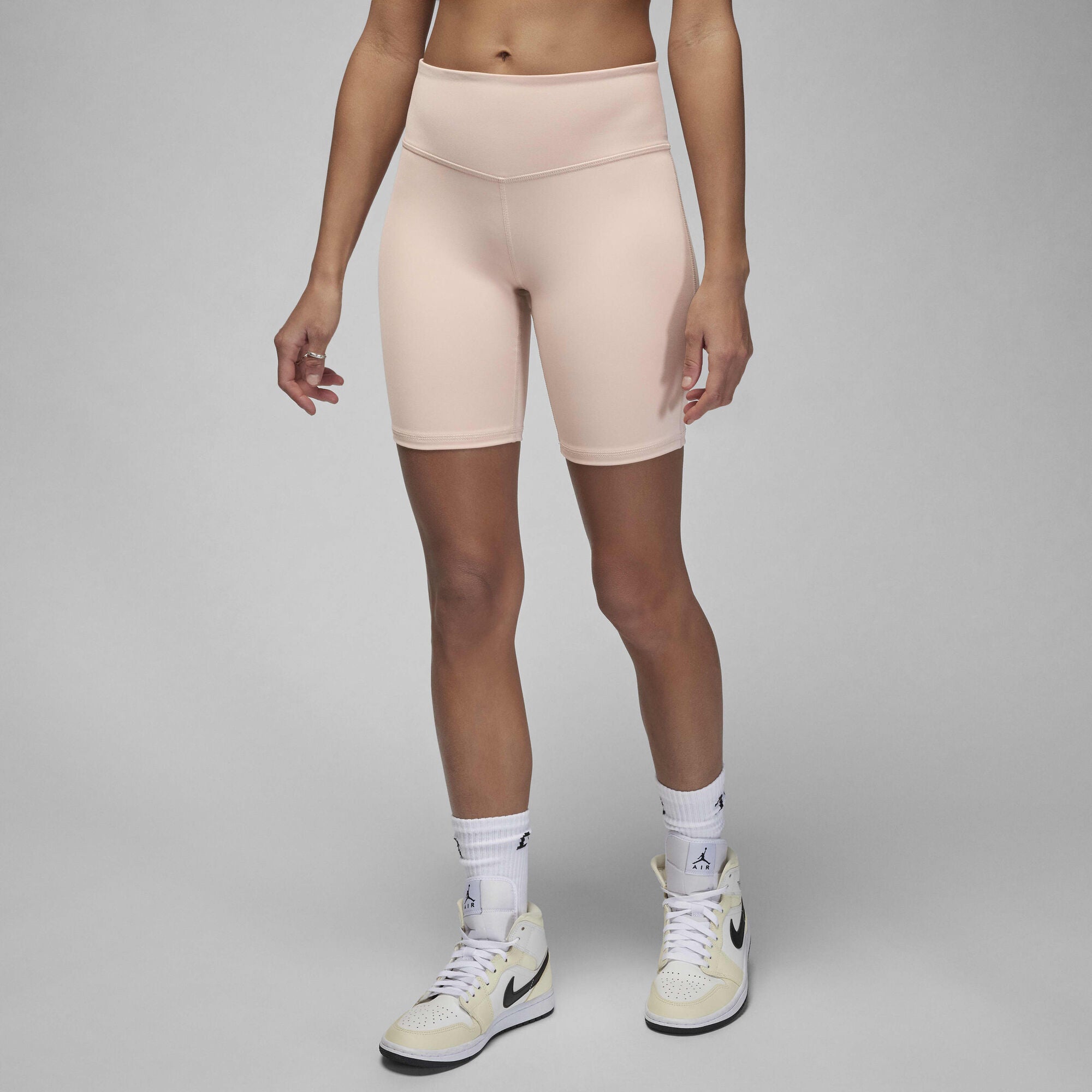 Air Jordan Sport High-Waisted 18cm (approx.) Bike Shorts Particle Beige/White - Sneak