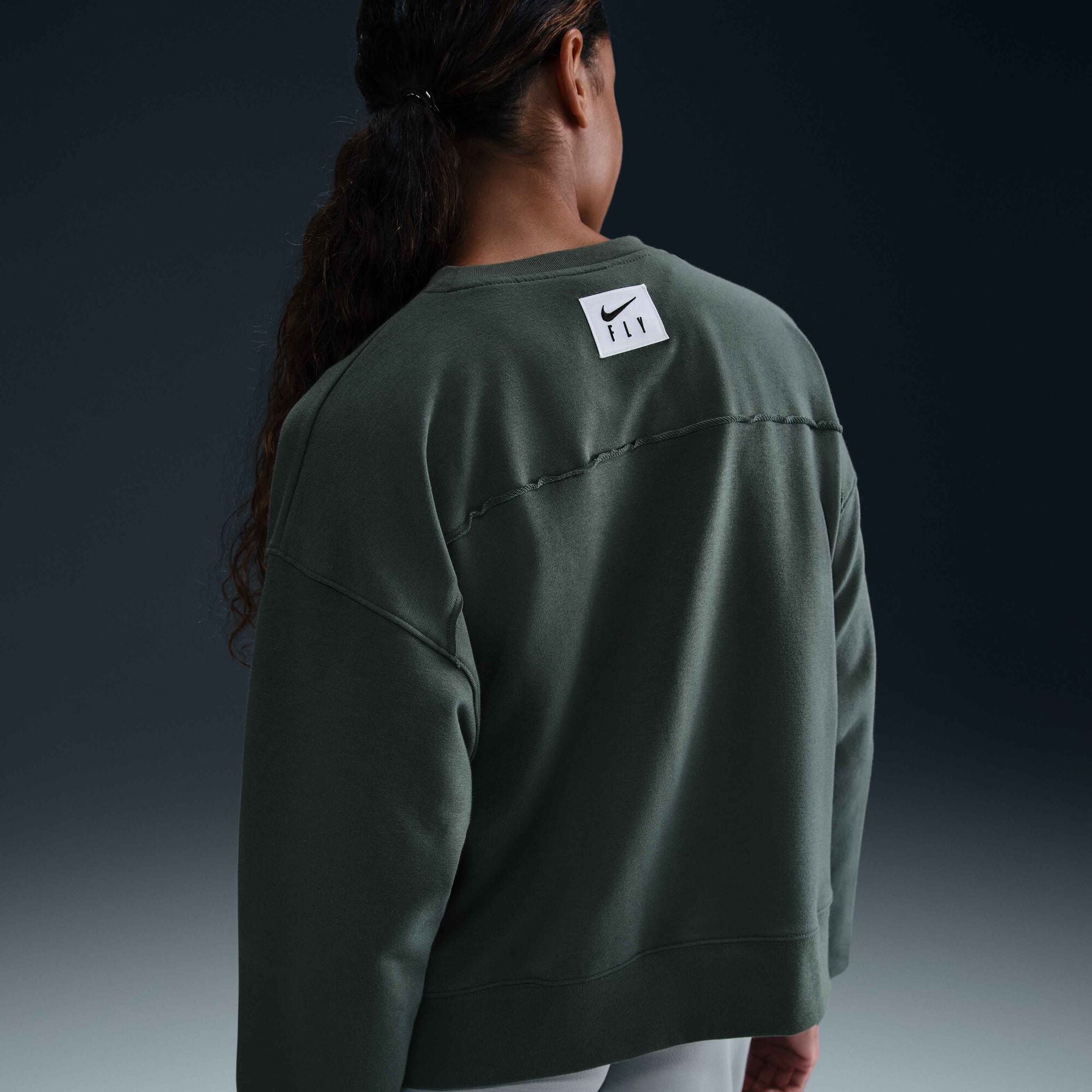 Nike Swoosh Fly Dri-FIT French Terry Crew-Neck Basketball Sweatshirt Vintage Green/Jade Horizon/White - Sneak