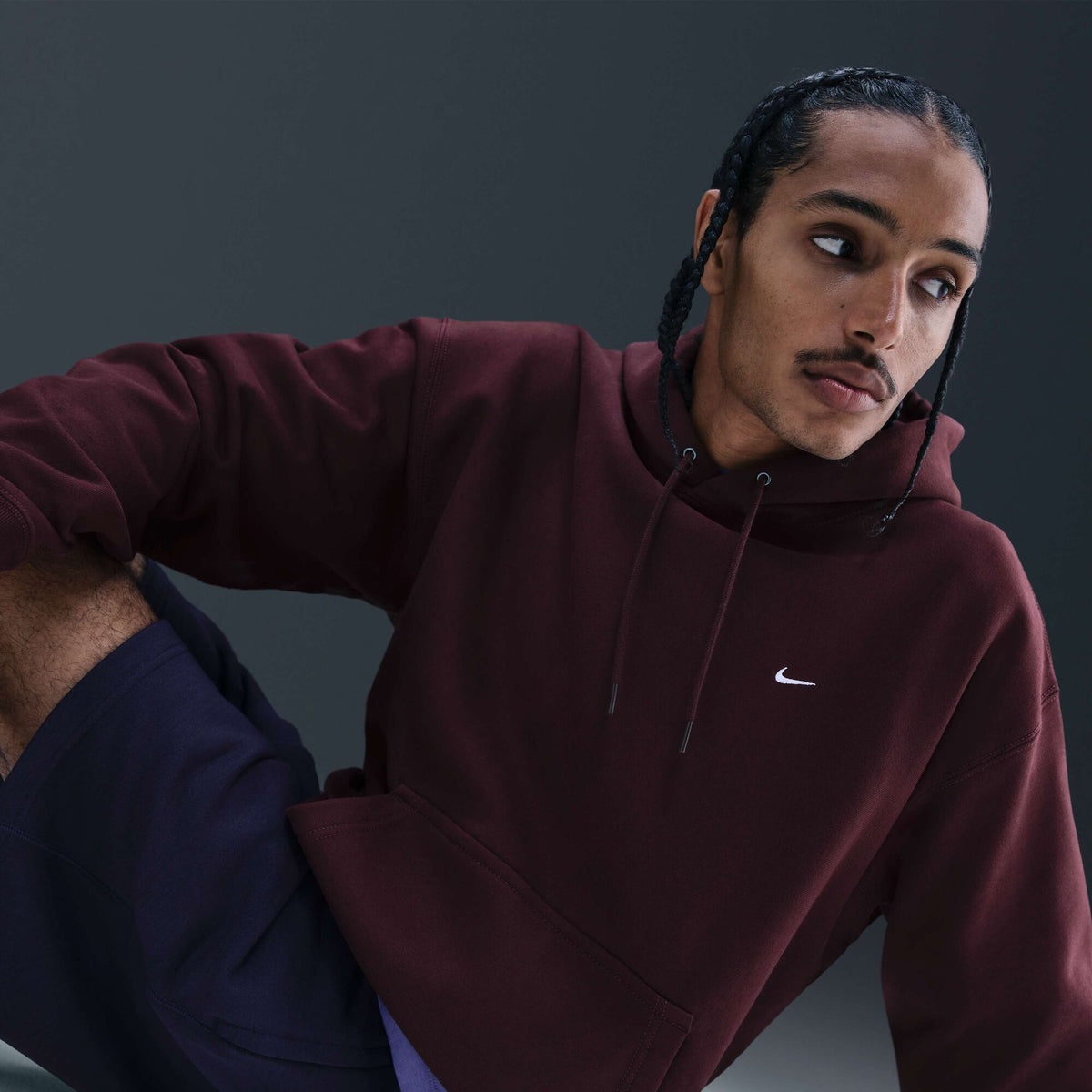 Nike Solo Swoosh Pullover Hoodie Burgundy Crush/Burgundy Crush/White