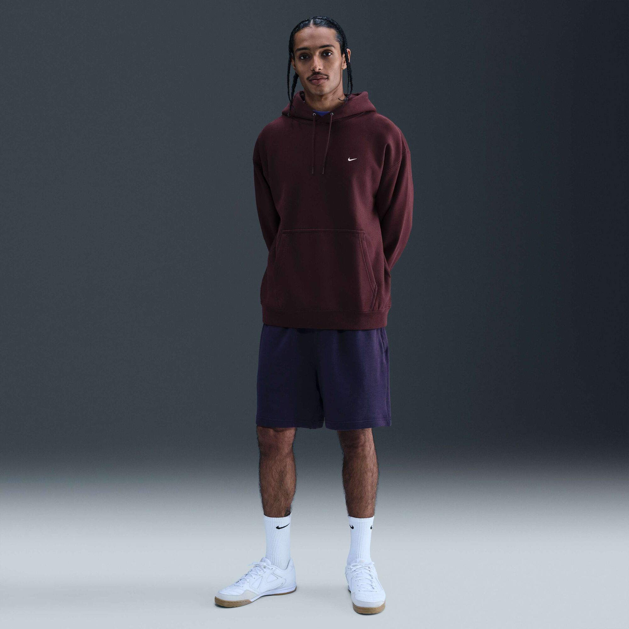 Nike Solo Swoosh Pullover Hoodie Burgundy Crush/Burgundy Crush/White