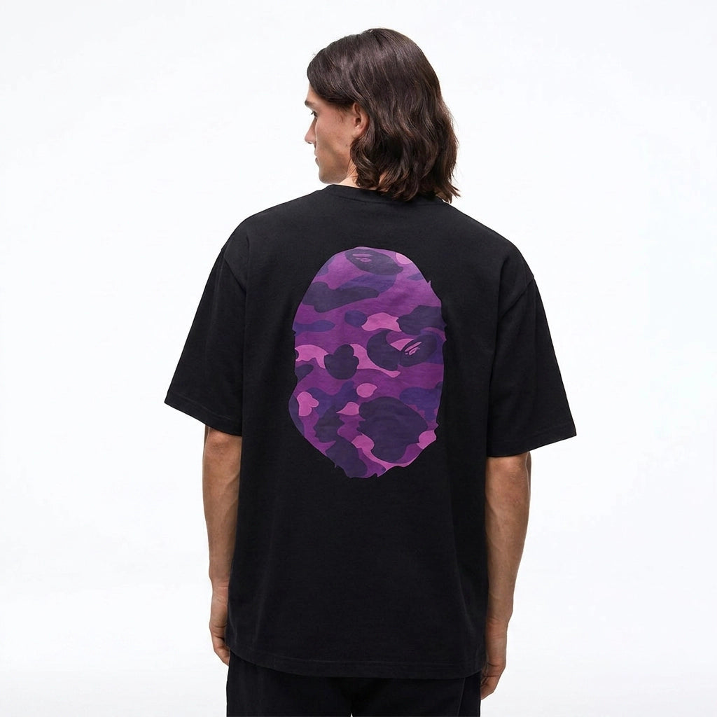 BAPE Color Camo Big Ape Head T-Shirt Black Purple
