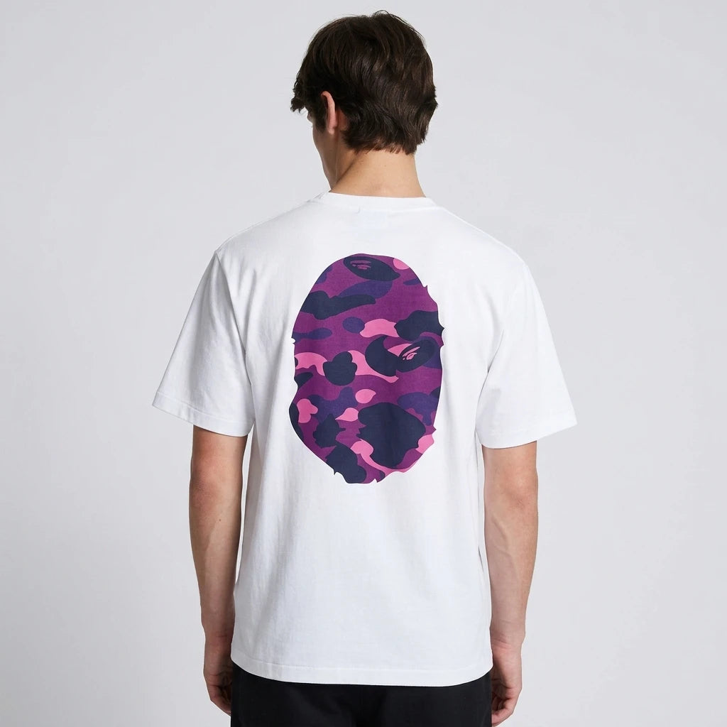 BAPE Color Camo Big Ape Head T-Shirt White Purple
