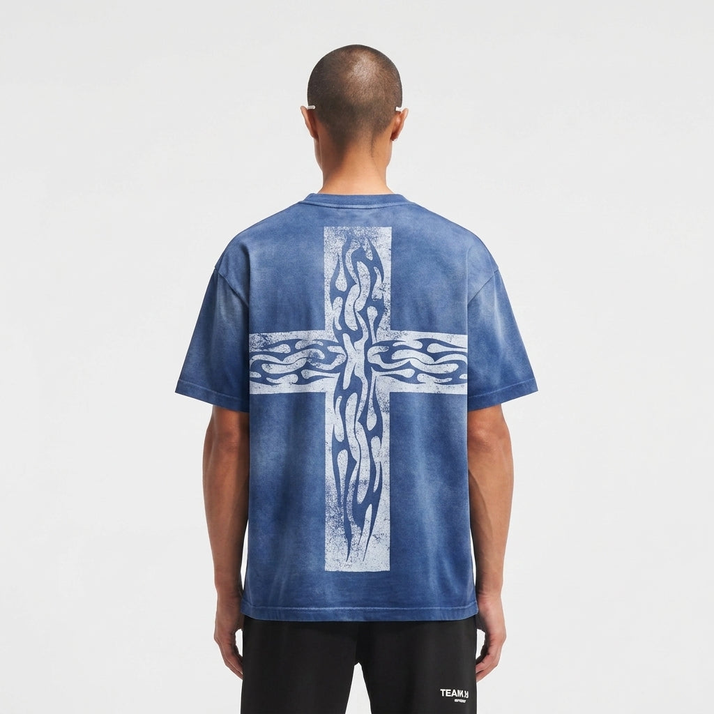Hellstar Carry Your Cross T-Shirt Navy