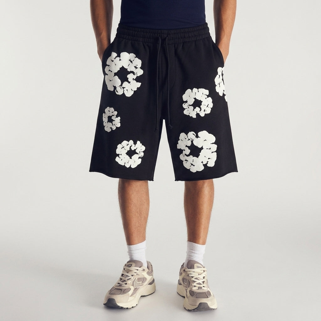 Denim Tears The Cotton Wreath Shorts Black