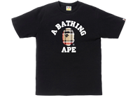BAPE Check College T-Shirt Black Beige