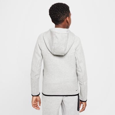 Nike Sportswear Tech Fleece Older Kids' Full-Zip Hoodie Dark Grey Heather/Dark Grey Heather/Black...
