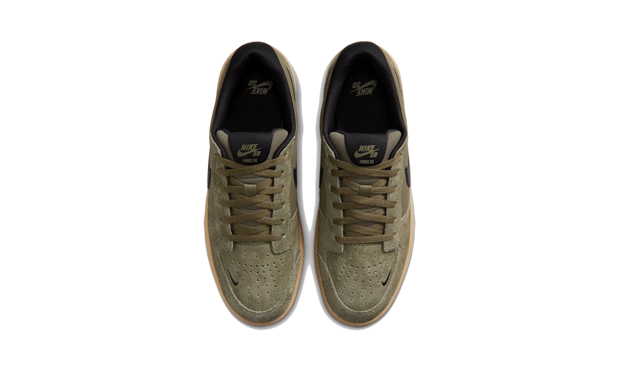 Nike SB Force 58 Skate Shoes Medium Olive/Medium Olive/Gum Light Brown/Black