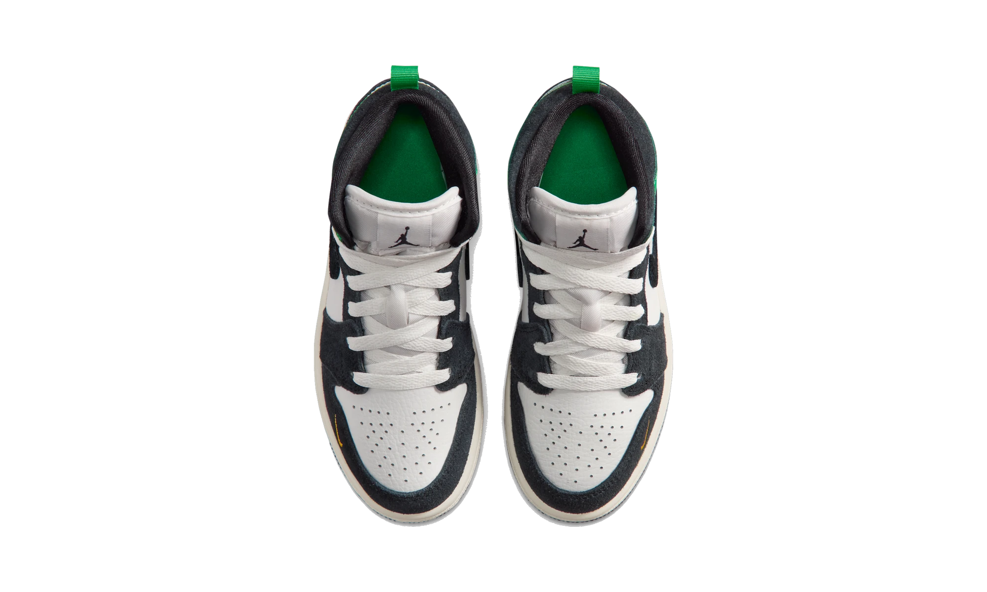Air Jordan 1 Mid Summit White/Lucky Green/University Gold/Black